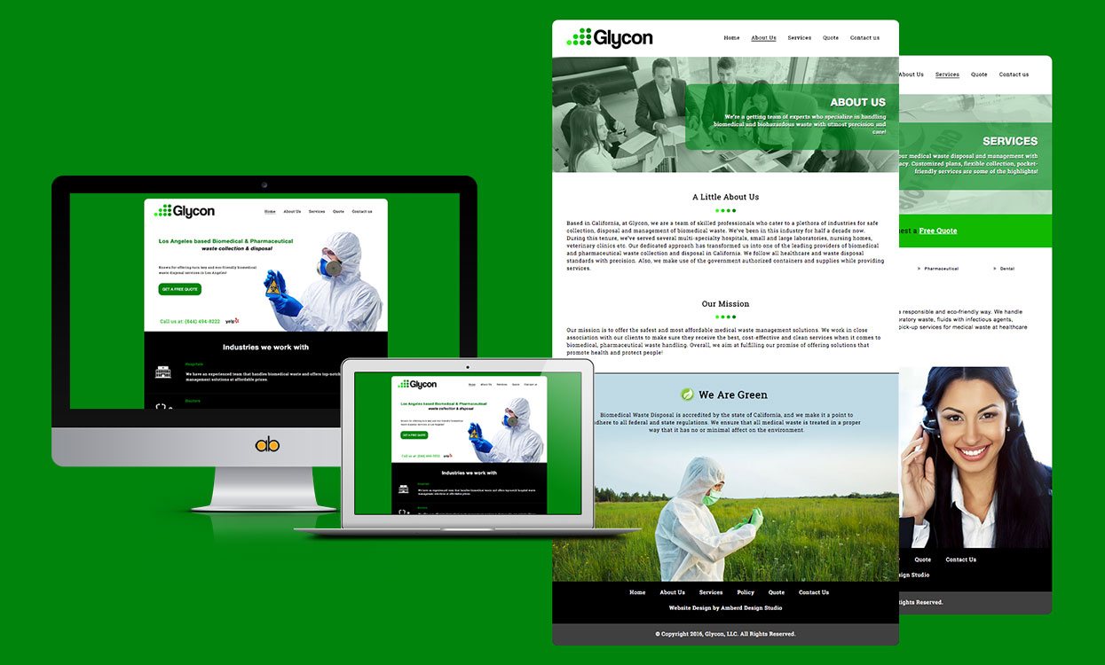 Glycon website redesign before and after